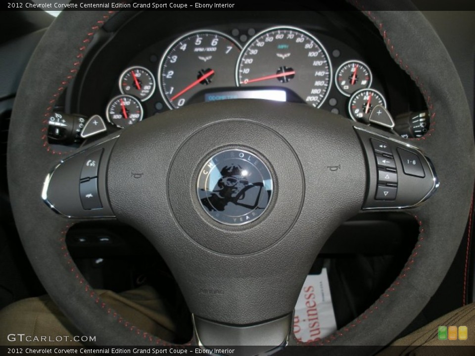 Ebony Interior Steering Wheel for the 2012 Chevrolet Corvette Centennial Edition Grand Sport Coupe #58053458