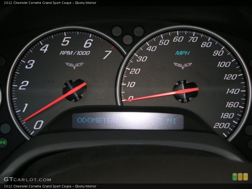 Ebony Interior Gauges for the 2012 Chevrolet Corvette Grand Sport Coupe #58054731