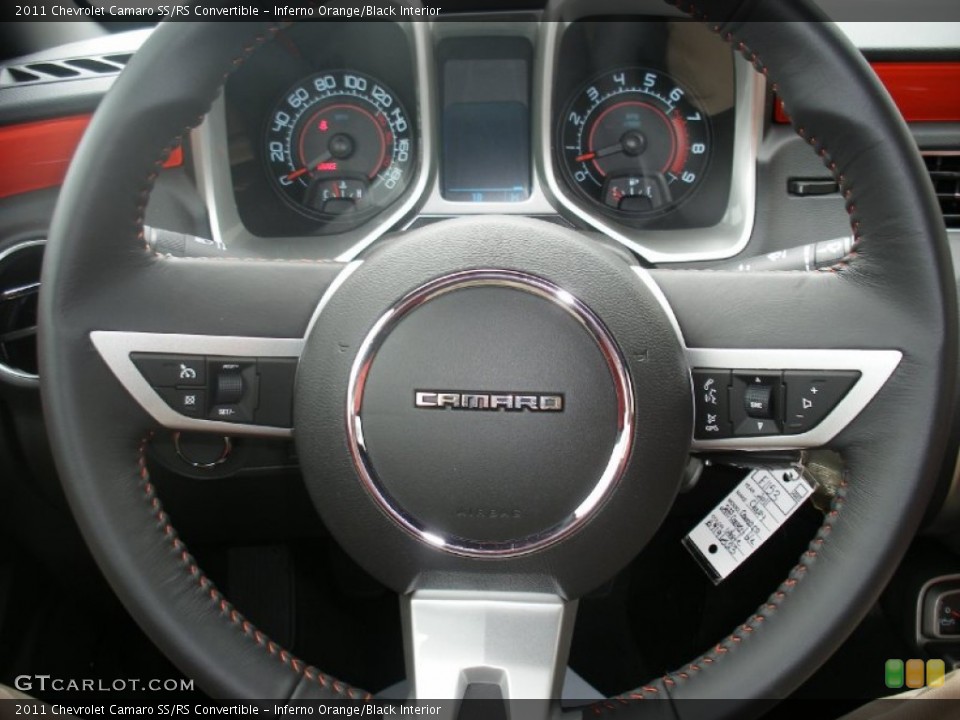 Inferno Orange/Black Interior Steering Wheel for the 2011 Chevrolet Camaro SS/RS Convertible #58055554