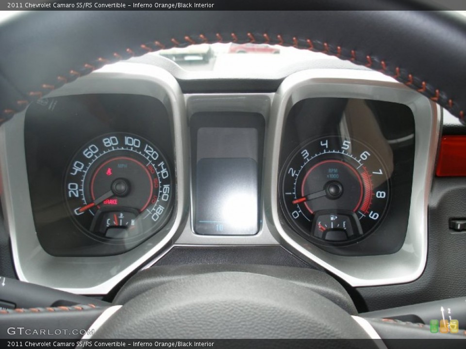 Inferno Orange/Black Interior Gauges for the 2011 Chevrolet Camaro SS/RS Convertible #58055557