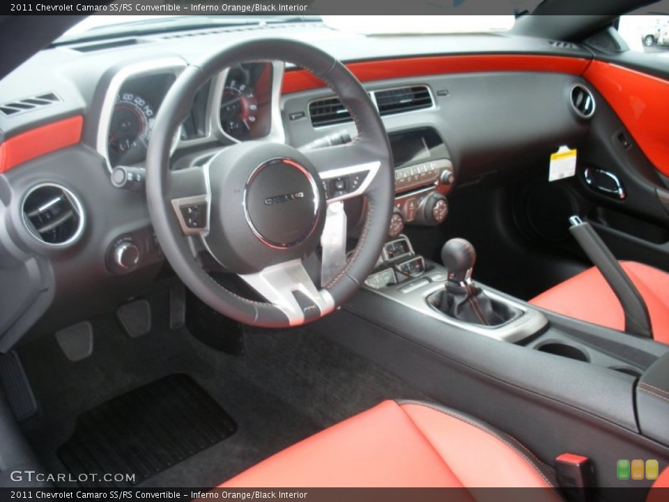 Inferno Orange/Black Interior Prime Interior for the 2011 Chevrolet Camaro SS/RS Convertible #58055581
