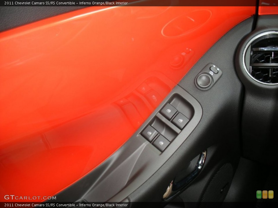 Inferno Orange/Black Interior Controls for the 2011 Chevrolet Camaro SS/RS Convertible #58055608