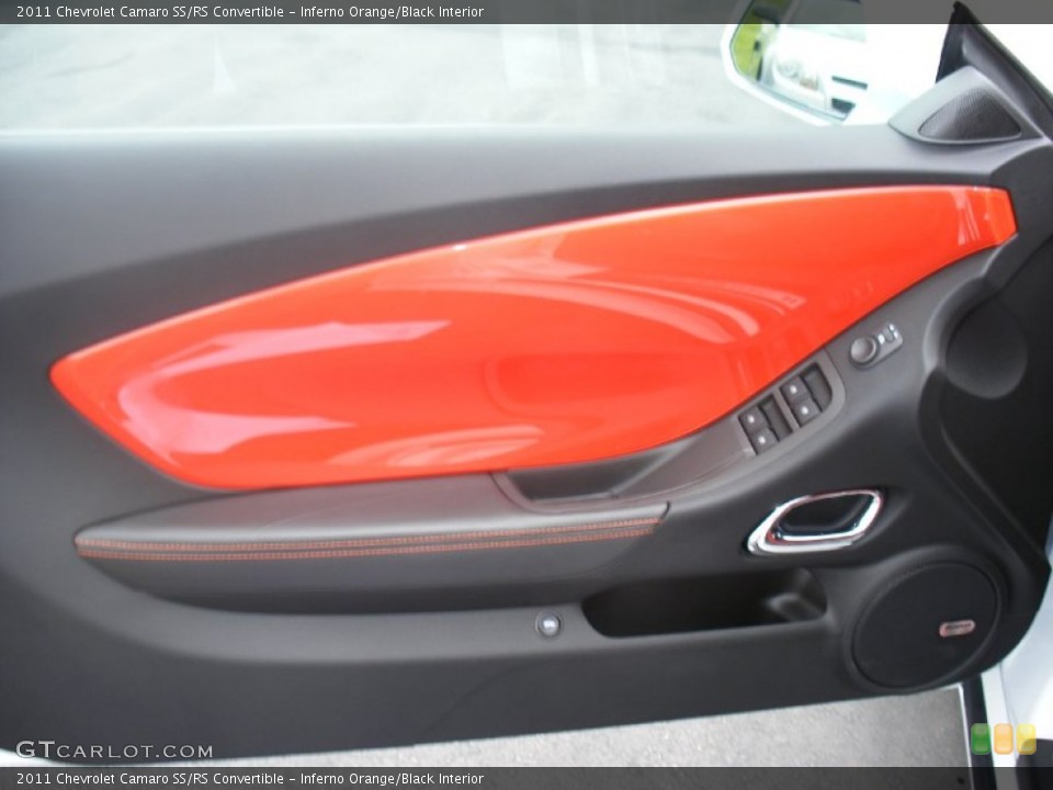 Inferno Orange/Black Interior Door Panel for the 2011 Chevrolet Camaro SS/RS Convertible #58055617