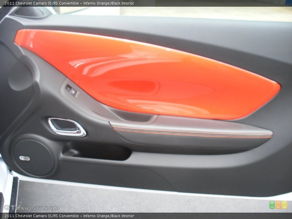 Inferno Orange/Black Interior Door Panel for the 2011 Chevrolet Camaro SS/RS Convertible #58055626