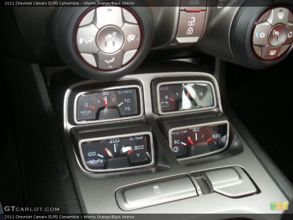 Inferno Orange/Black Interior Controls for the 2011 Chevrolet Camaro SS/RS Convertible #58055653