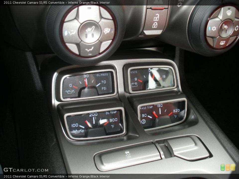 Inferno Orange/Black Interior Controls for the 2011 Chevrolet Camaro SS/RS Convertible #58055653