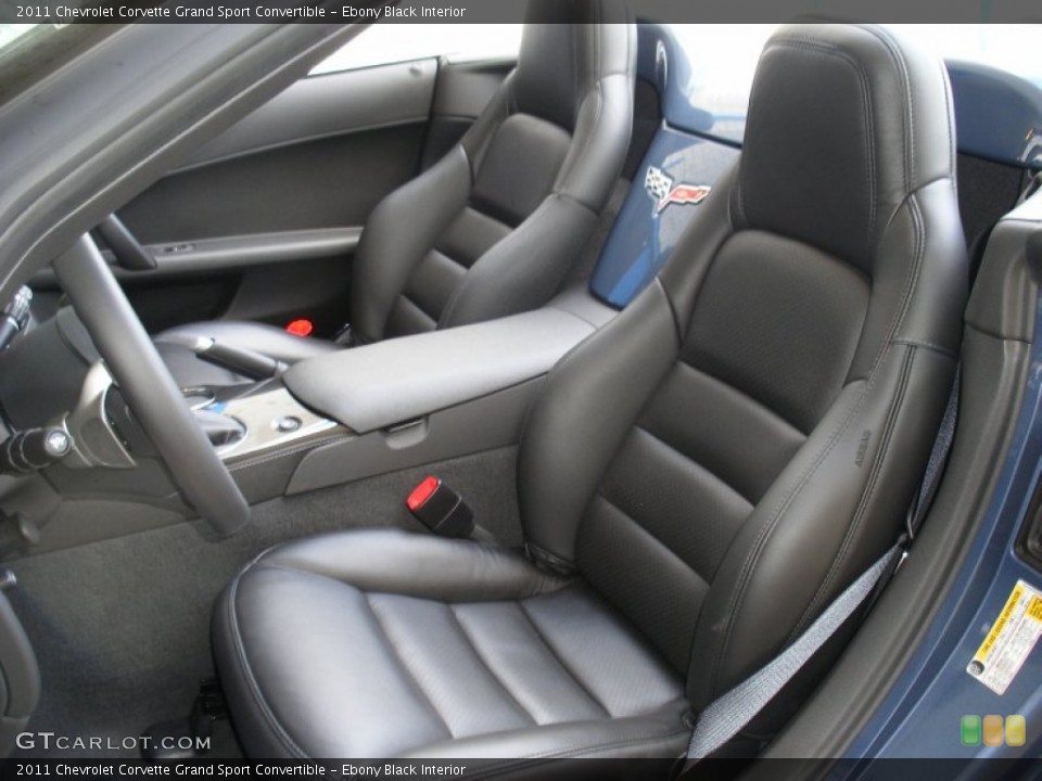 Ebony Black Interior Photo for the 2011 Chevrolet Corvette Grand Sport Convertible #58055953