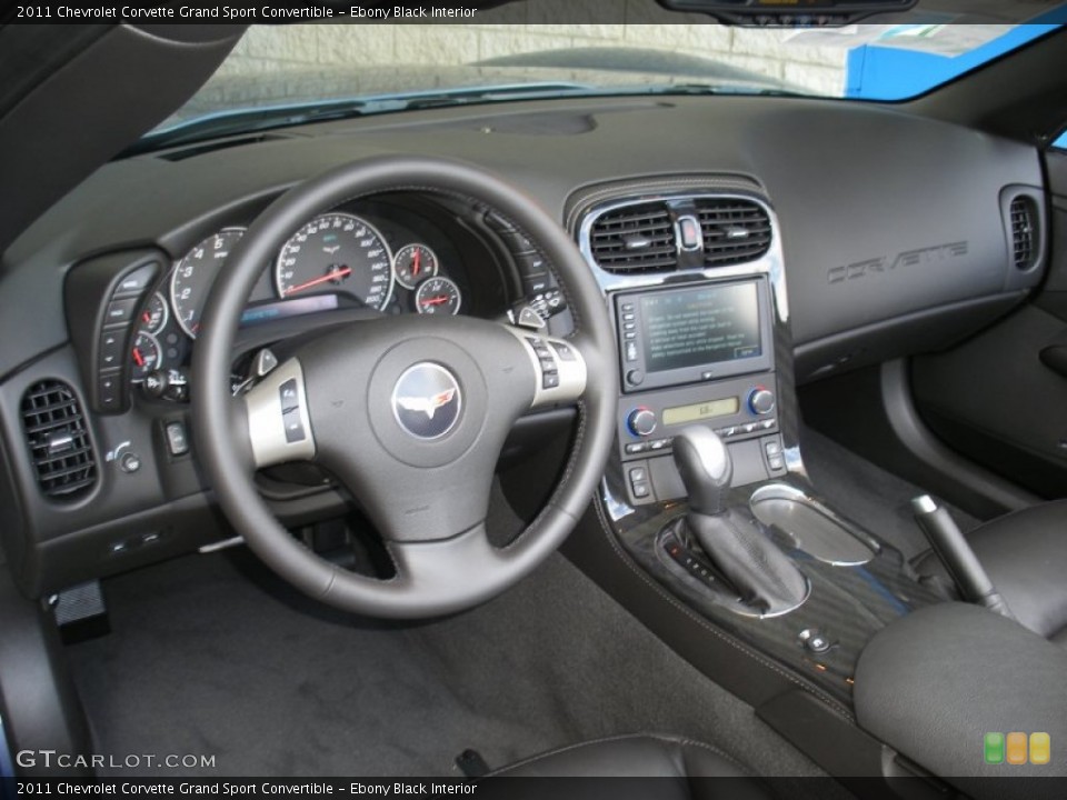 Ebony Black Interior Dashboard for the 2011 Chevrolet Corvette Grand Sport Convertible #58055971