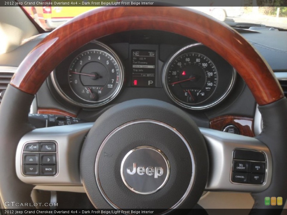 Dark Frost Beige/Light Frost Beige Interior Steering Wheel for the 2012 Jeep Grand Cherokee Overland 4x4 #58056247