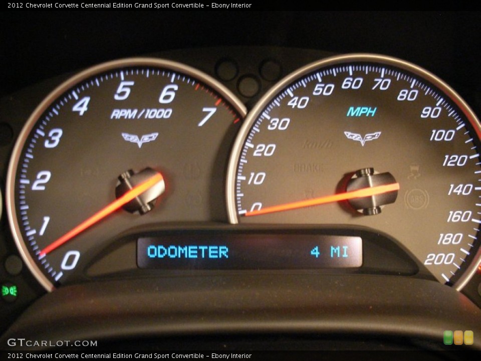 Ebony Interior Gauges for the 2012 Chevrolet Corvette Centennial Edition Grand Sport Convertible #58058472