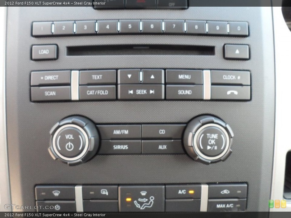 Steel Gray Interior Controls for the 2012 Ford F150 XLT SuperCrew 4x4 #58063181
