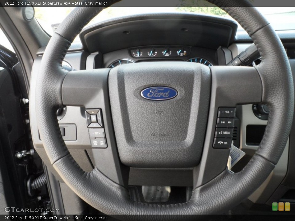 Steel Gray Interior Steering Wheel for the 2012 Ford F150 XLT SuperCrew 4x4 #58063202