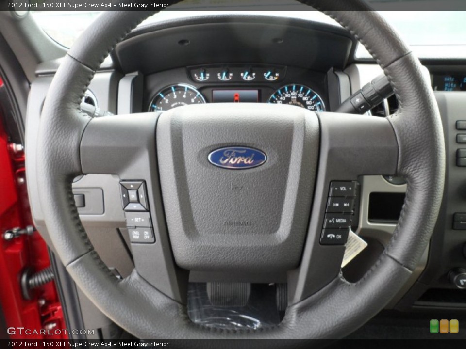 Steel Gray Interior Steering Wheel for the 2012 Ford F150 XLT SuperCrew 4x4 #58063477