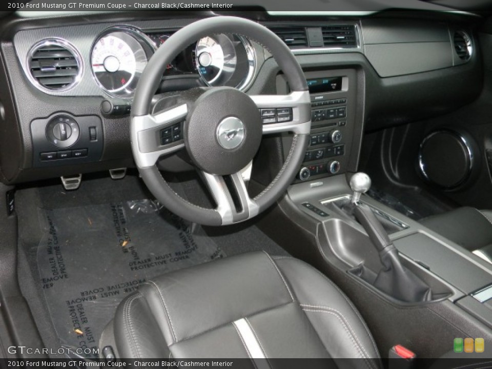 Charcoal Black/Cashmere Interior Dashboard for the 2010 Ford Mustang GT Premium Coupe #58064374