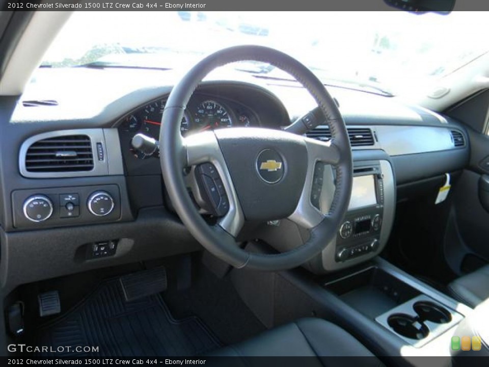 Ebony Interior Dashboard for the 2012 Chevrolet Silverado 1500 LTZ Crew Cab 4x4 #58066908