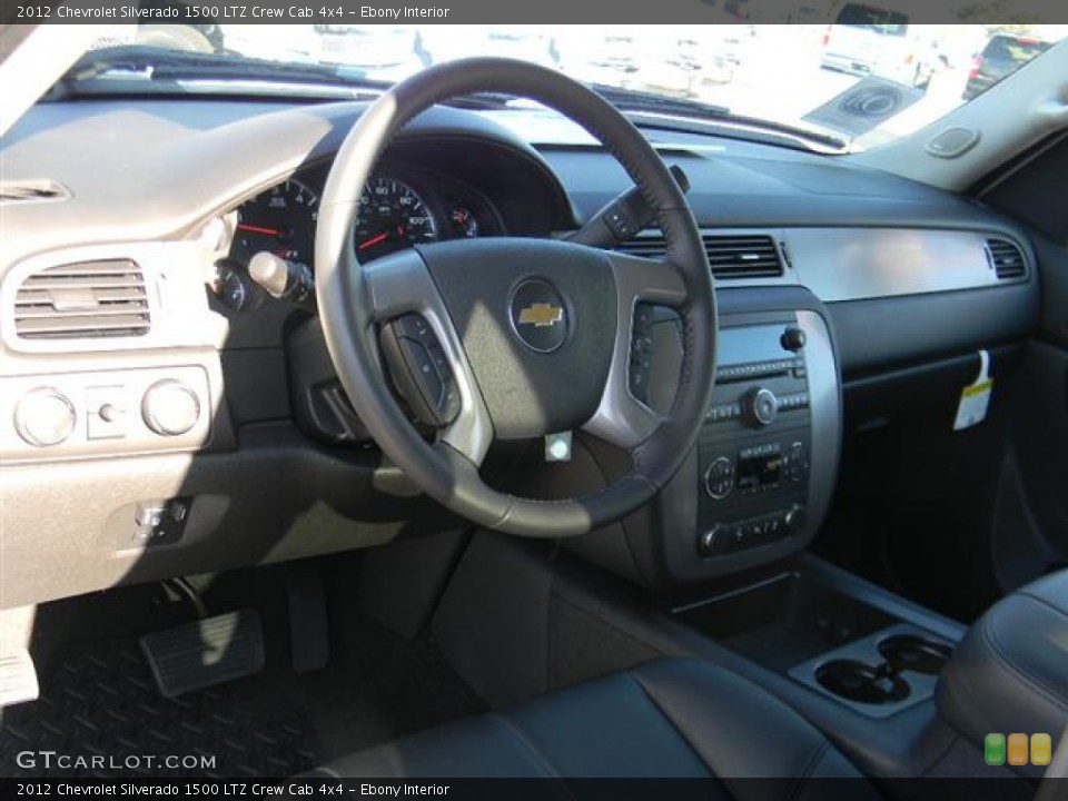 Ebony Interior Dashboard for the 2012 Chevrolet Silverado 1500 LTZ Crew Cab 4x4 #58069645