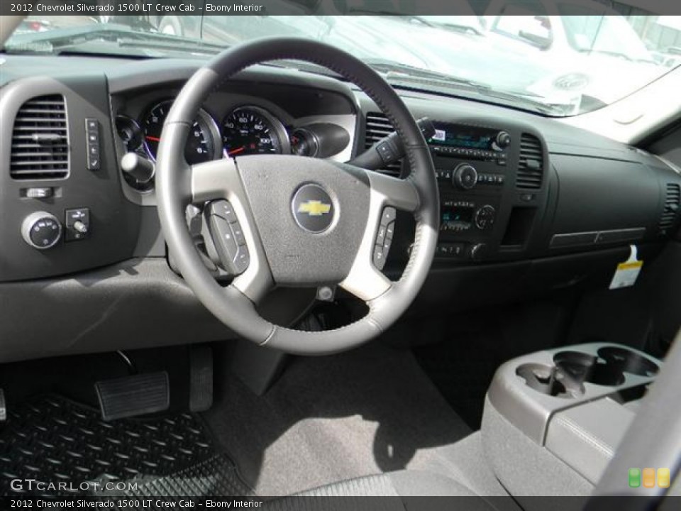 Ebony Interior Dashboard for the 2012 Chevrolet Silverado 1500 LT Crew Cab #58070341