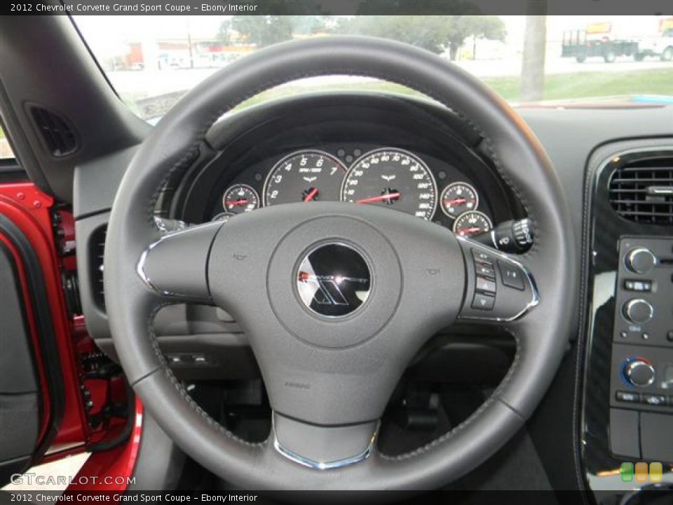 Ebony Interior Steering Wheel for the 2012 Chevrolet Corvette Grand Sport Coupe #58076486