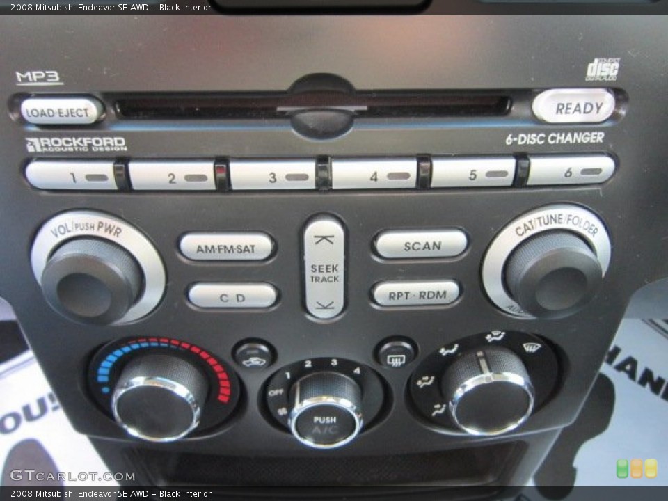Black Interior Controls for the 2008 Mitsubishi Endeavor SE AWD #58082692