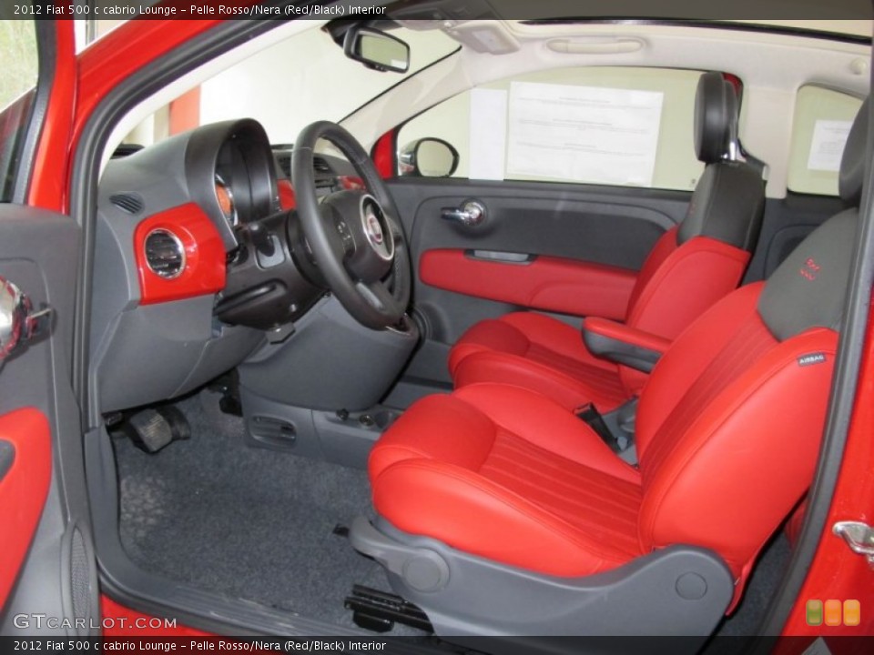 Pelle Rosso/Nera (Red/Black) Interior Photo for the 2012 Fiat 500 c cabrio Lounge #58108967
