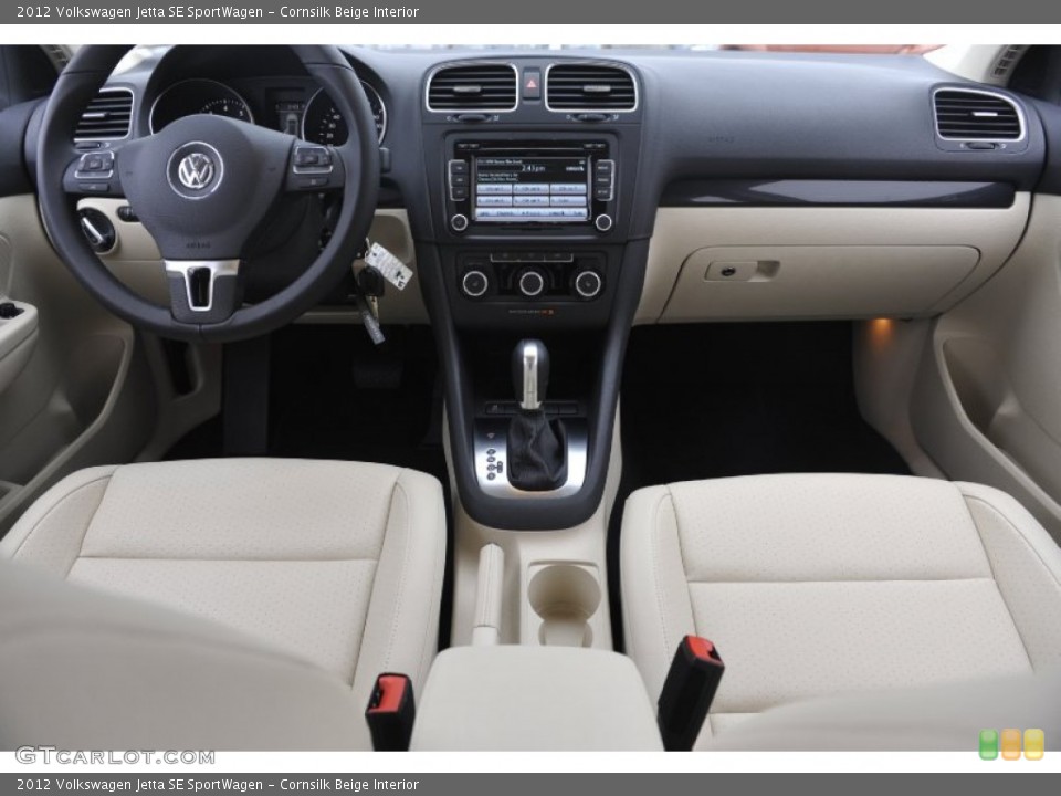 Cornsilk Beige Interior Dashboard for the 2012 Volkswagen Jetta SE SportWagen #58109993