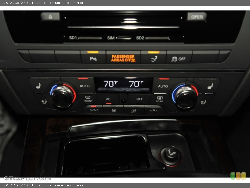 Black Interior Controls for the 2012 Audi A7 3.0T quattro Premium #58112695