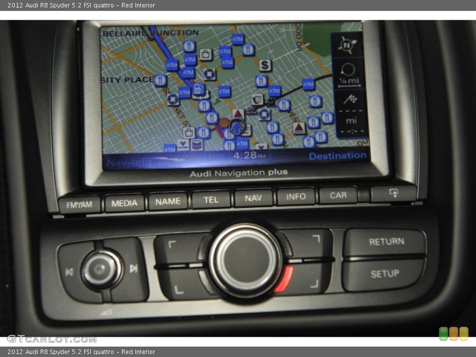 Red Interior Navigation for the 2012 Audi R8 Spyder 5.2 FSI quattro #58113341