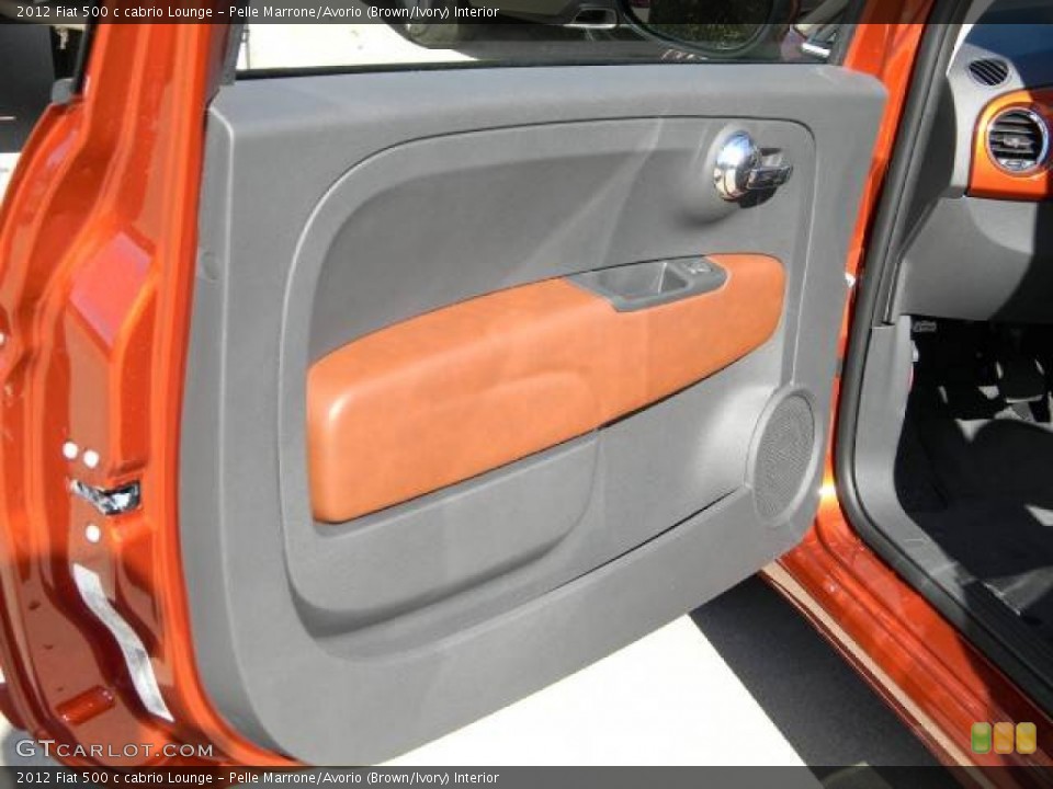 Pelle Marrone/Avorio (Brown/Ivory) Interior Door Panel for the 2012 Fiat 500 c cabrio Lounge #58113716