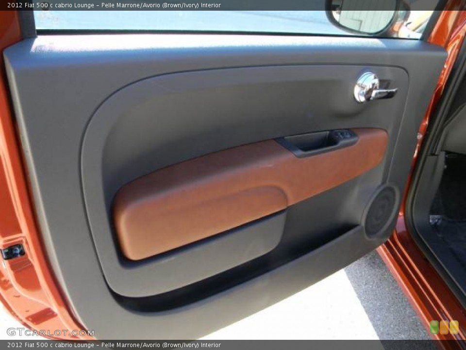 Pelle Marrone/Avorio (Brown/Ivory) Interior Door Panel for the 2012 Fiat 500 c cabrio Lounge #58113797