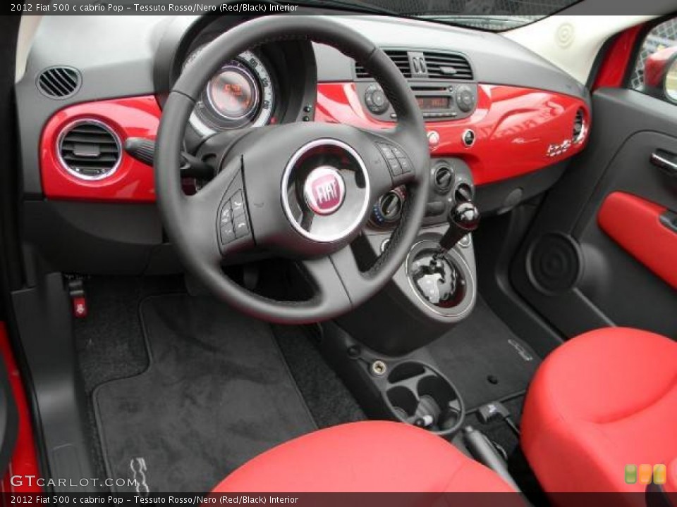 Tessuto Rosso/Nero (Red/Black) Interior Prime Interior for the 2012 Fiat 500 c cabrio Pop #58115390