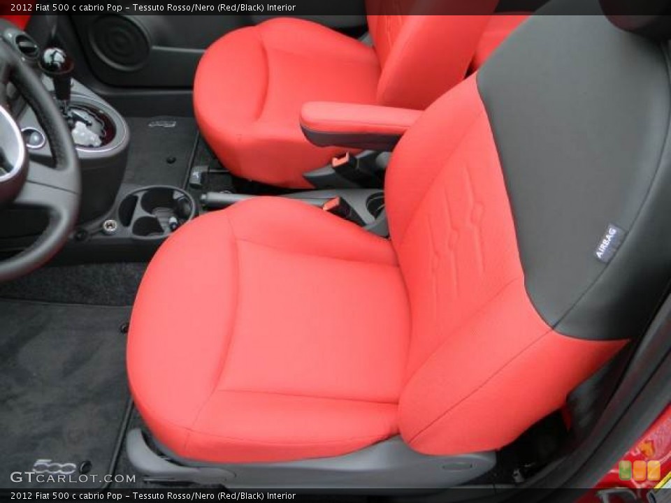 Tessuto Rosso/Nero (Red/Black) Interior Photo for the 2012 Fiat 500 c cabrio Pop #58115399