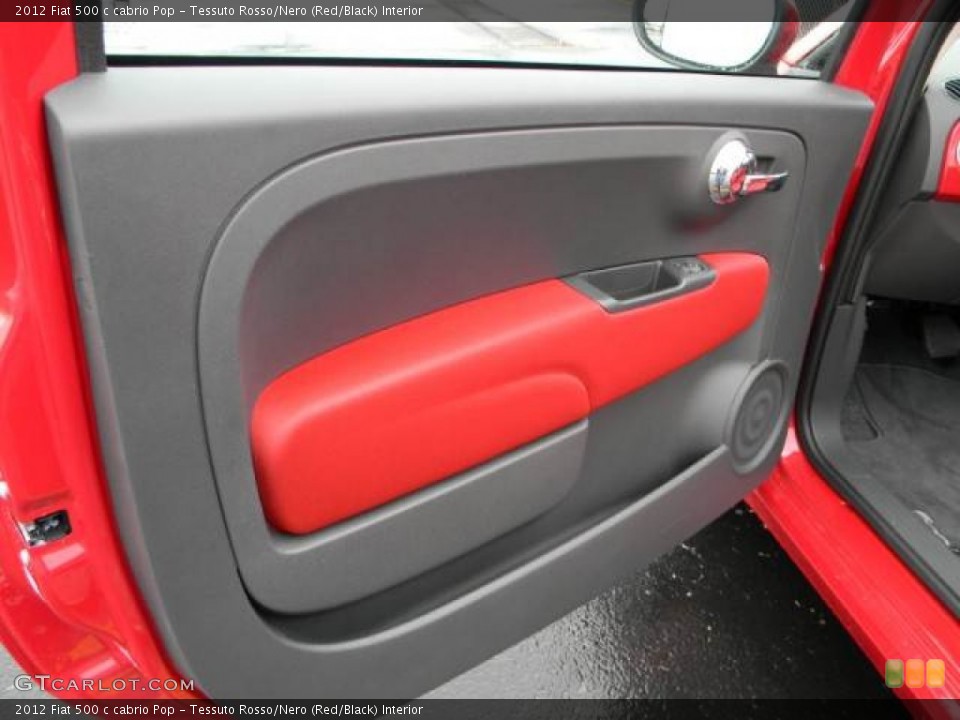 Tessuto Rosso/Nero (Red/Black) Interior Door Panel for the 2012 Fiat 500 c cabrio Pop #58115408