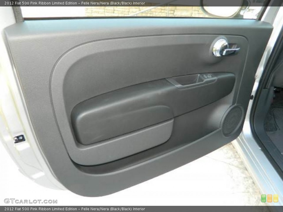 Pelle Nera/Nera (Black/Black) Interior Door Panel for the 2012 Fiat 500 Pink Ribbon Limited Edition #58115555