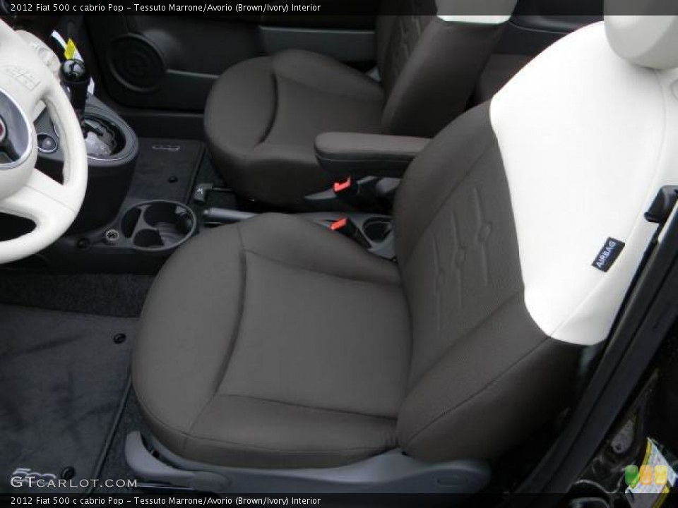Tessuto Marrone/Avorio (Brown/Ivory) Interior Photo for the 2012 Fiat 500 c cabrio Pop #58115637