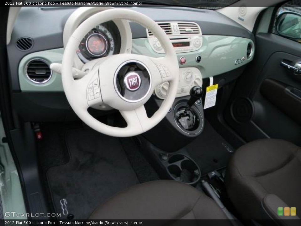 Tessuto Marrone/Avorio (Brown/Ivory) Interior Prime Interior for the 2012 Fiat 500 c cabrio Pop #58115705
