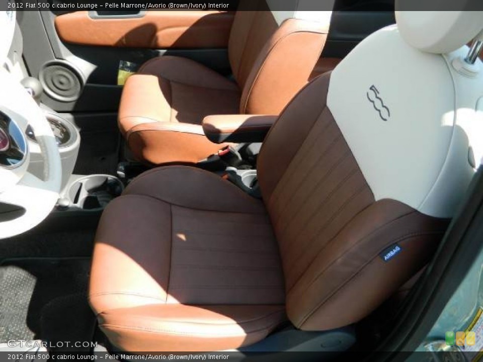 Pelle Marrone/Avorio (Brown/Ivory) Interior Photo for the 2012 Fiat 500 c cabrio Lounge #58118519