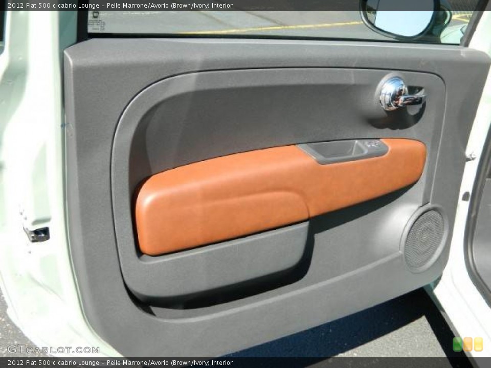 Pelle Marrone/Avorio (Brown/Ivory) Interior Door Panel for the 2012 Fiat 500 c cabrio Lounge #58118537