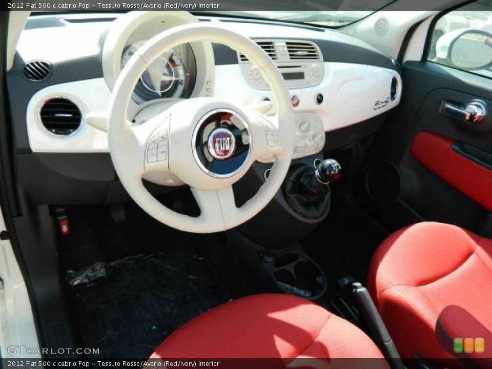 Tessuto Rosso/Avorio (Red/Ivory) Interior Prime Interior for the 2012 Fiat 500 c cabrio Pop #58118687