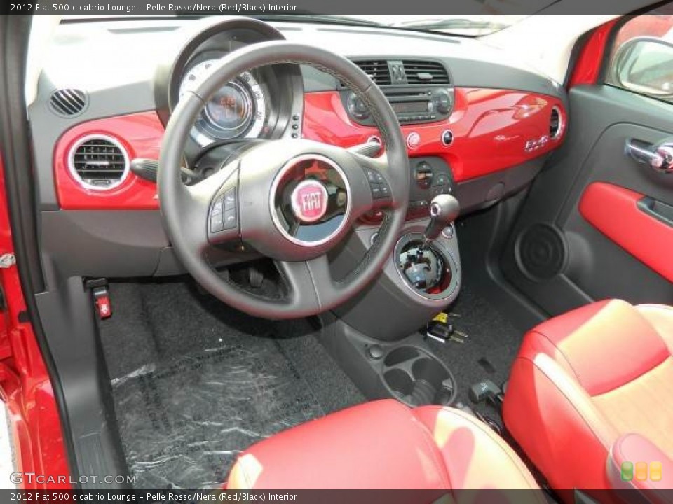 Pelle Rosso/Nera (Red/Black) Interior Dashboard for the 2012 Fiat 500 c cabrio Lounge #58120223