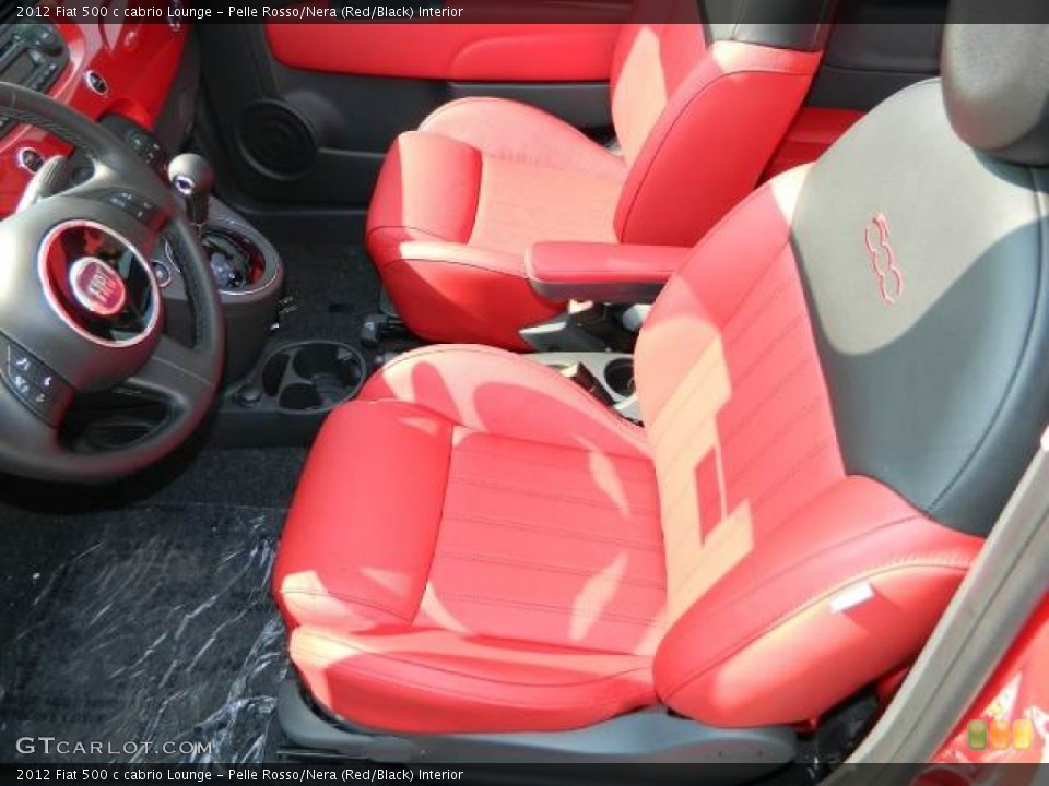 Pelle Rosso/Nera (Red/Black) Interior Photo for the 2012 Fiat 500 c cabrio Lounge #58120232