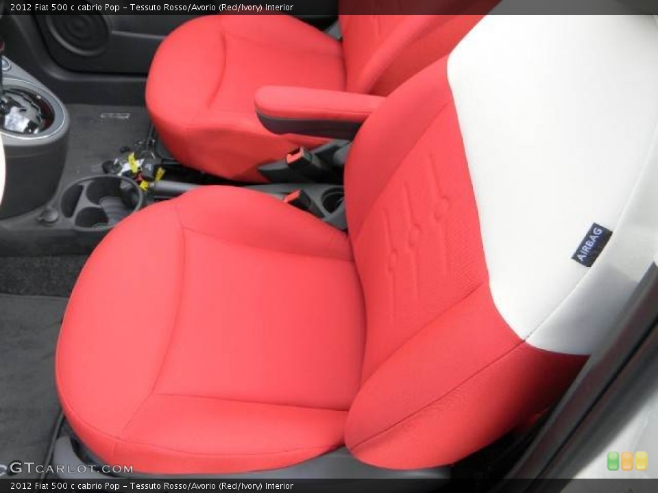 Tessuto Rosso/Avorio (Red/Ivory) Interior Photo for the 2012 Fiat 500 c cabrio Pop #58120529