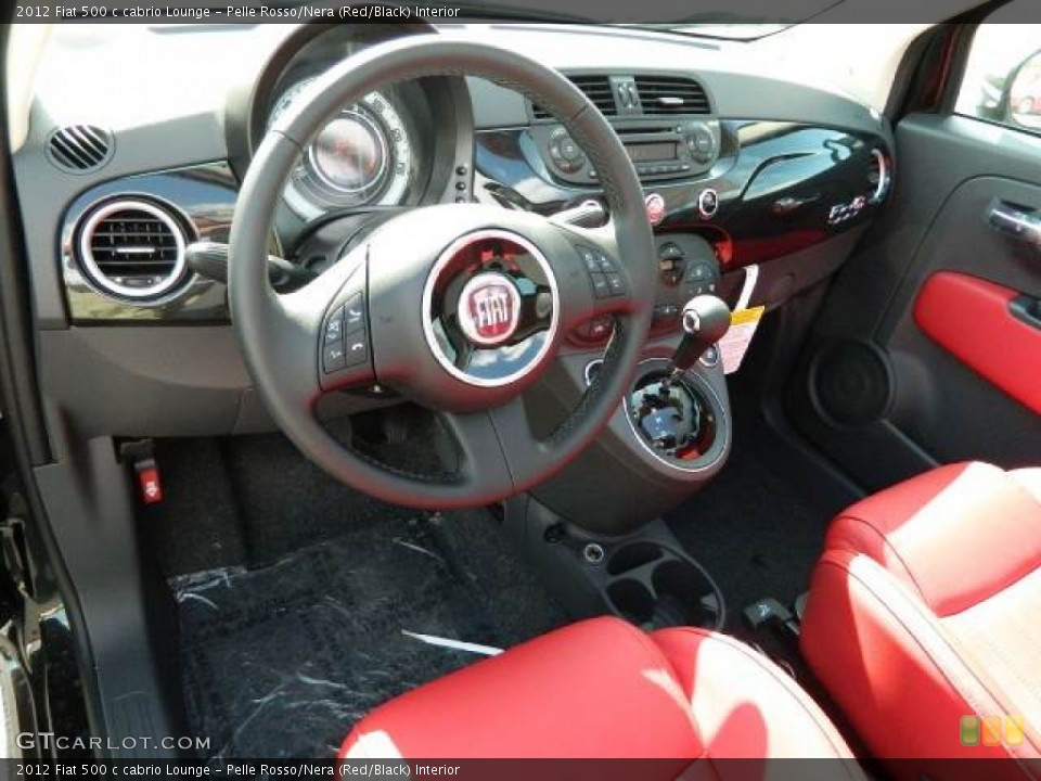 Pelle Rosso/Nera (Red/Black) Interior Dashboard for the 2012 Fiat 500 c cabrio Lounge #58120856
