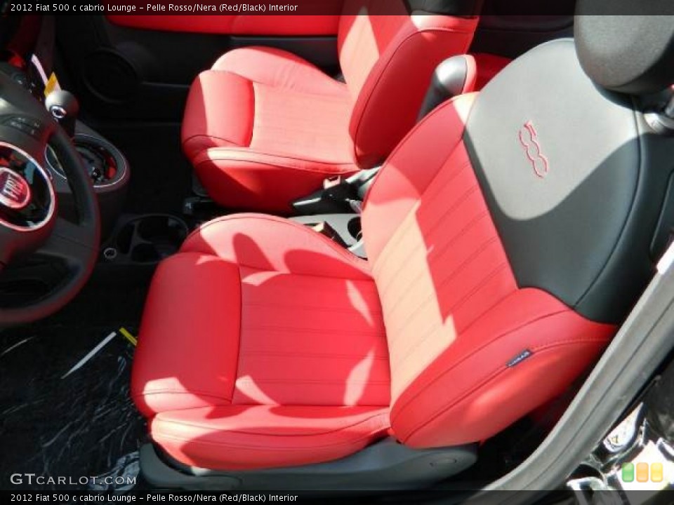 Pelle Rosso/Nera (Red/Black) Interior Photo for the 2012 Fiat 500 c cabrio Lounge #58120865