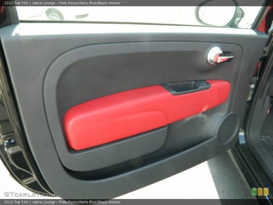 Pelle Rosso/Nera (Red/Black) Interior Door Panel for the 2012 Fiat 500 c cabrio Lounge #58120871