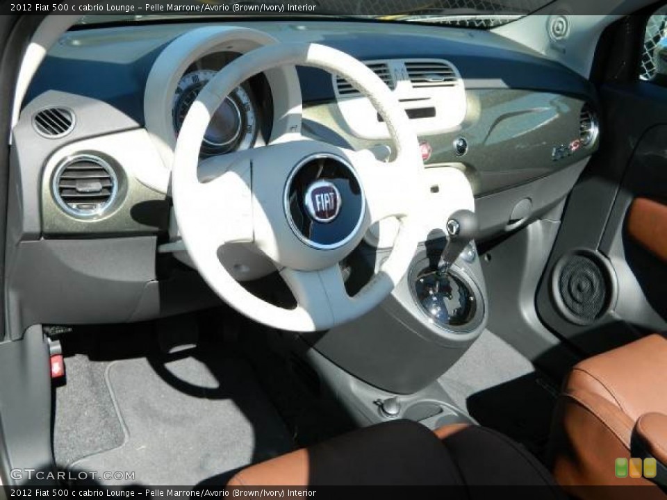 Pelle Marrone/Avorio (Brown/Ivory) Interior Dashboard for the 2012 Fiat 500 c cabrio Lounge #58121087