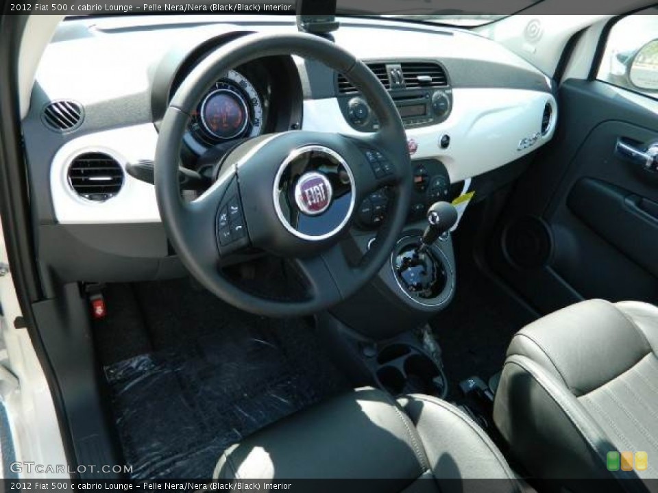 Pelle Nera/Nera (Black/Black) Interior Dashboard for the 2012 Fiat 500 c cabrio Lounge #58122835