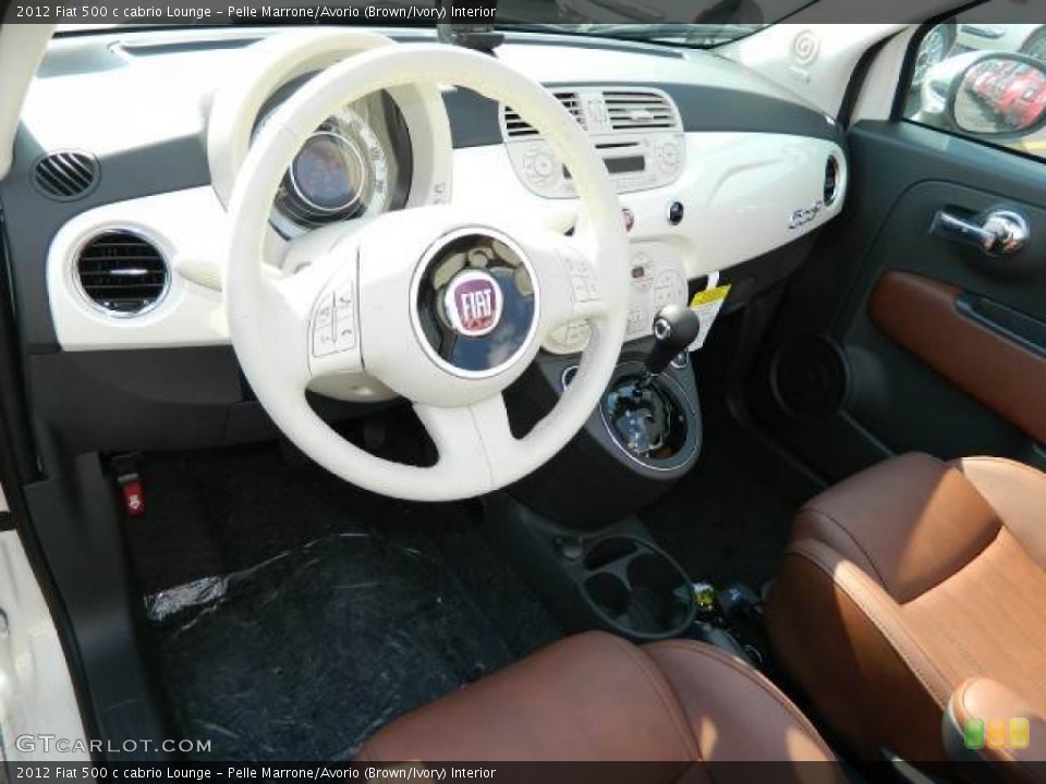 Pelle Marrone/Avorio (Brown/Ivory) Interior Dashboard for the 2012 Fiat 500 c cabrio Lounge #58122926