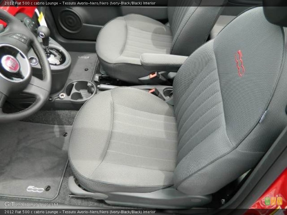 Tessuto Avorio-Nero/Nero (Ivory-Black/Black) Interior Photo for the 2012 Fiat 500 c cabrio Lounge #58123282