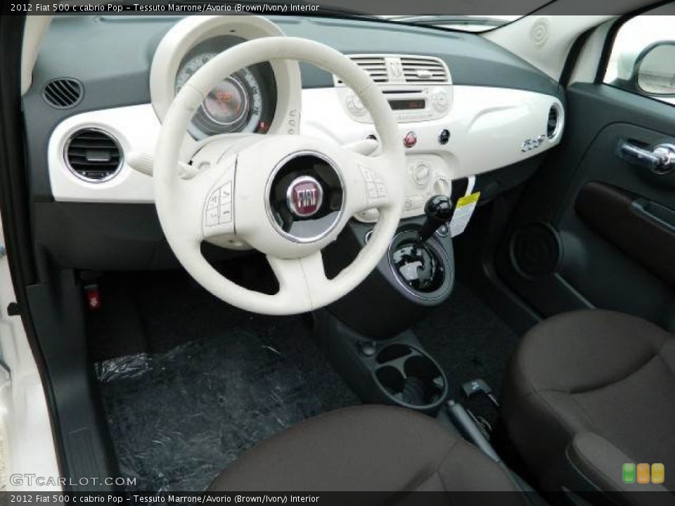 Tessuto Marrone/Avorio (Brown/Ivory) Interior Prime Interior for the 2012 Fiat 500 c cabrio Pop #58123889