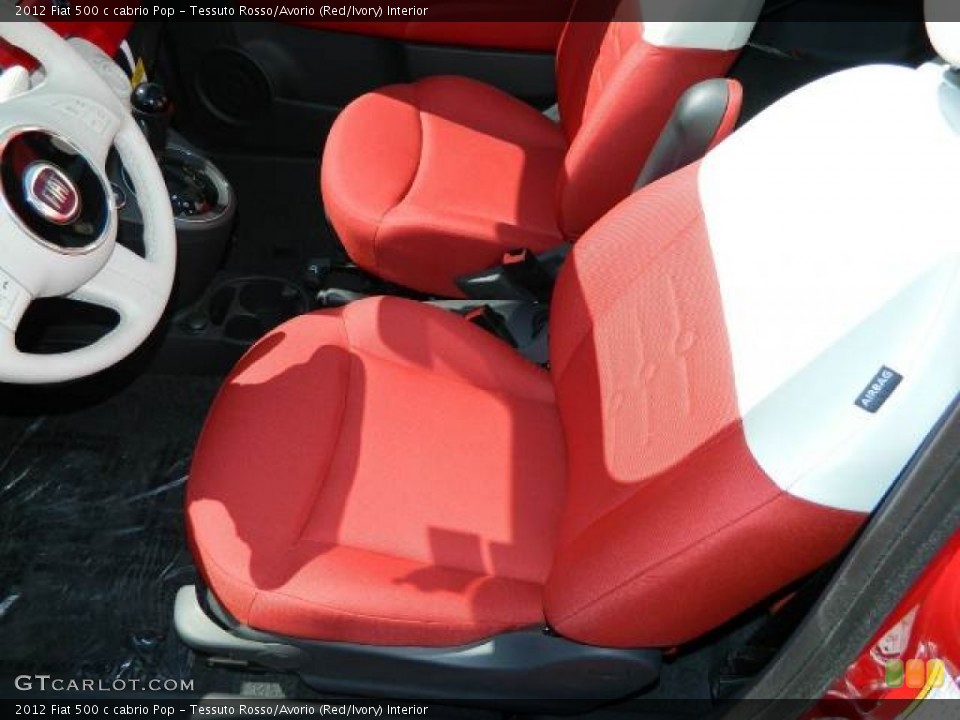 Tessuto Rosso/Avorio (Red/Ivory) Interior Photo for the 2012 Fiat 500 c cabrio Pop #58126595